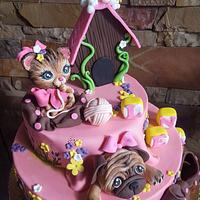 Cat &Pug cake