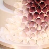 Wafer paper lily wedding cake