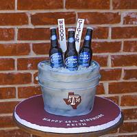 Texas A&M Beer Bucket Cake