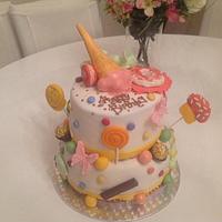 Baby shower cake (first one) - cake by Malika - CakesDecor