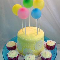 Balloons topper cake