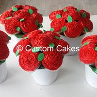 Red Cupcake Bouquets