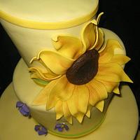 Sun flower wedding cake