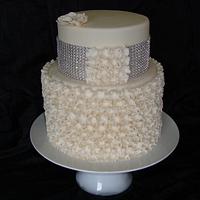 Ivory Ruffle Wedding cake