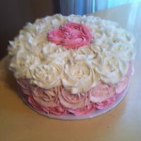 Pink Ombre Rose Cake 