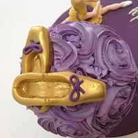 Ballerina Giant Cupcake in Purple and Gold
