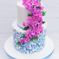 Fantasy bourganvillea flower cake 
