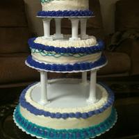 Teal and Purple Wedding Cake