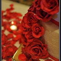 Cascading Red Roses 
