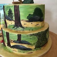Completely hand painted gruffalo cake 