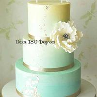Ombre meringue buttercream cake