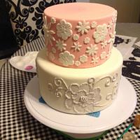 Brush Embroidered Wedding Cake