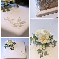 Square Ivory Wedding cake 