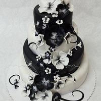 Black and white Wedding cake