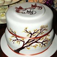 Handpainted Engagement Cake
