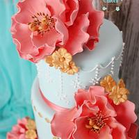 Coral Mint Weddingcake
