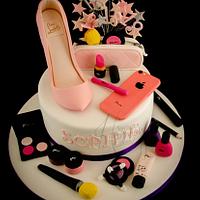 Shoe and makeup cake