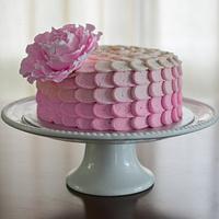 Ombre Petal Buttercream with a Peony