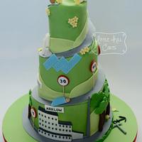 'Road of Life to 60' Spiral Cake