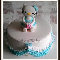 Hello Kitty Blue Frilly Cake