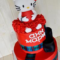 Cake hello Kitty in red