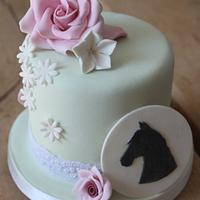 Mini 4" pretty horse themed cake