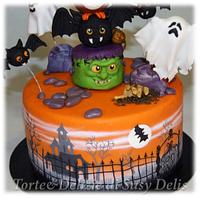 Halloween tower cake