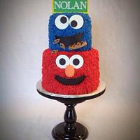 Sesame Street Birthday Cake and Cupcakes