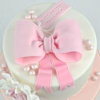 Rose and bow cake