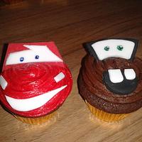 Mini McQueen and Mater Cupcakes 