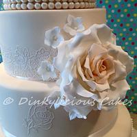 Vintage Giant Rose wedding cake