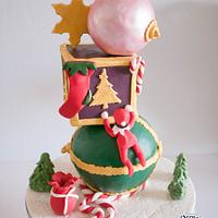 Christmas Baubles and Elf Cake 