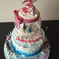 Frozen globe birthday cake 