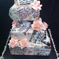 Vintage love letter wedding Cake