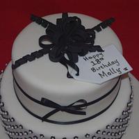Black and Ivory Chanel-style cake
