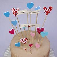 Brown Ombre Birthday Cake with Topper