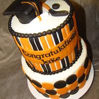 Black and Orange graduation cake
