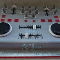 Mixing Deck Cake, 21st Birthday - October 2011
