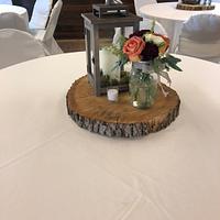 Fall Themed Birch Tree Wedding Cake
