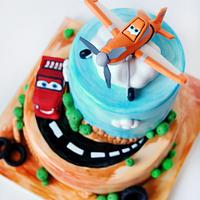 Cars and Planes cake