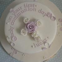 First communion roses cake
