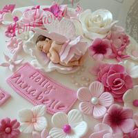 Flower fairy christening cake
