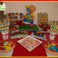 Caillou cake standing on one leg
