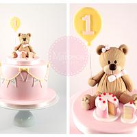 Teddy Bear & Bunting Cake - cake by The Marbeca Bakery - CakesDecor