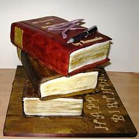 Stacked Books Cake