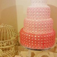 Gradient Heart Wedding Cake