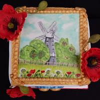 90th Hand Painted Alford Mill Cake
