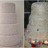 Piped Swirls Wedding cake