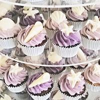 Ombre seaside cupcakes