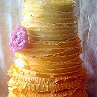 Rustic Frills and Ruffles Ombre Wedding Cake